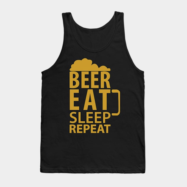 Beer Eat Sleep Repeat Tank Top by HelloShirt Design